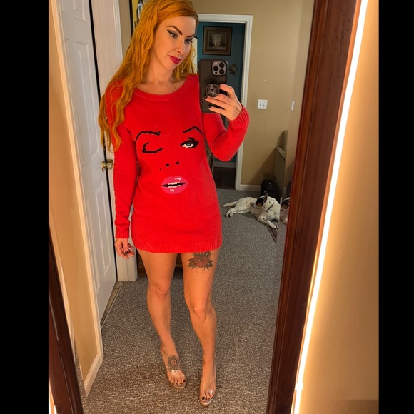 Rare vintage Betsey Johnson sweater dress size small - Picture 3 of 5